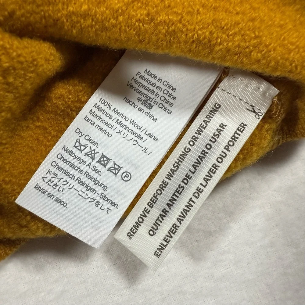 Wallace & Barnes mustard 100% Merino Wool crewneck Sweatshirt small J. Crew NWOT